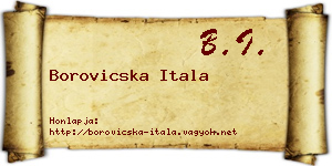 Borovicska Itala névjegykártya
